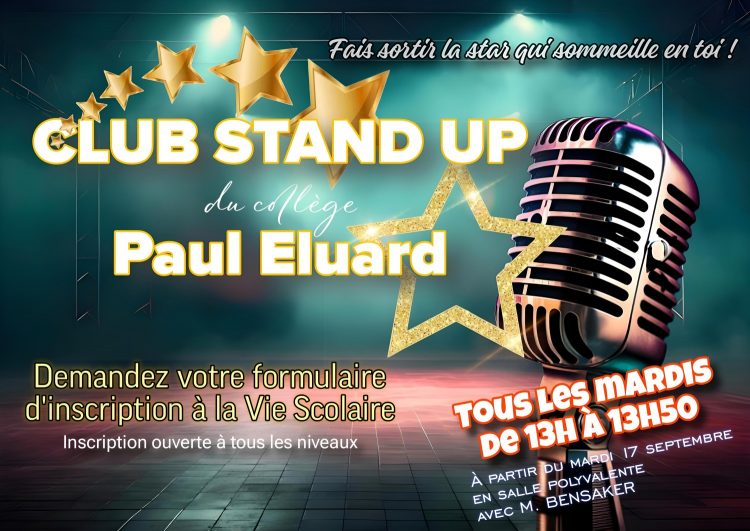 Affiche Club Stand Up Paul Eluard Chalette 2024