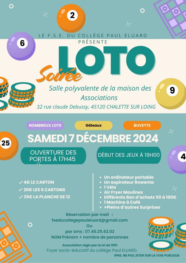 Affiche LOTO Collège Paul Eluard